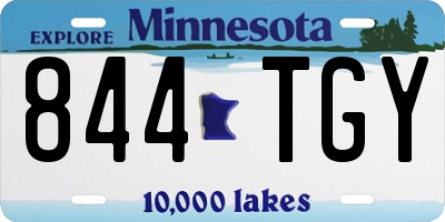 MN license plate 844TGY