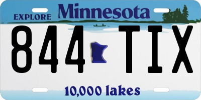 MN license plate 844TIX