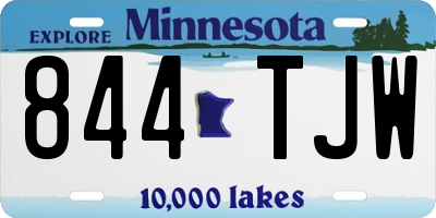 MN license plate 844TJW