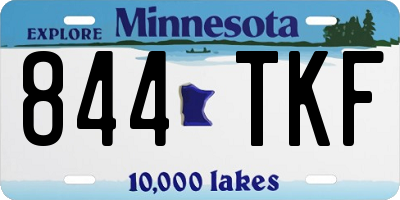MN license plate 844TKF