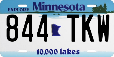 MN license plate 844TKW