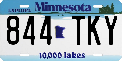 MN license plate 844TKY
