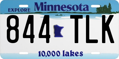 MN license plate 844TLK