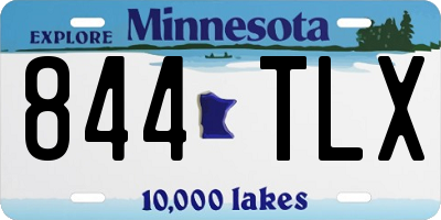 MN license plate 844TLX