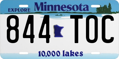 MN license plate 844TOC