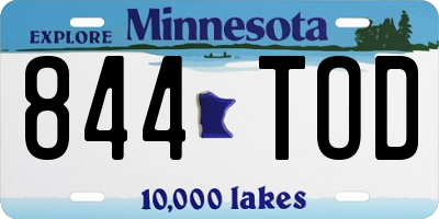 MN license plate 844TOD