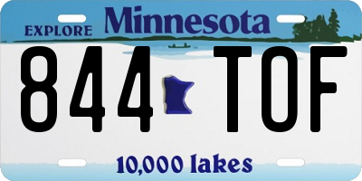 MN license plate 844TOF