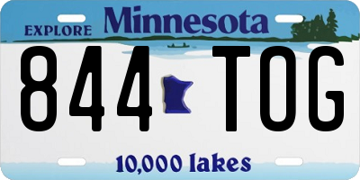 MN license plate 844TOG