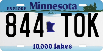 MN license plate 844TOK