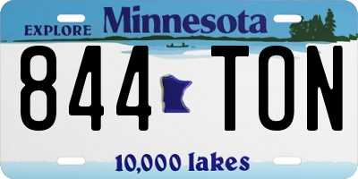MN license plate 844TON