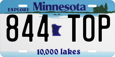 MN license plate 844TOP