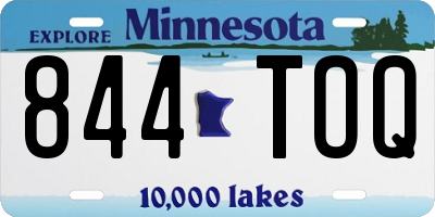 MN license plate 844TOQ