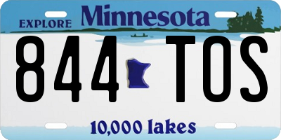 MN license plate 844TOS