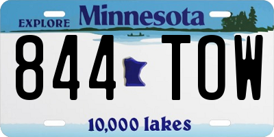 MN license plate 844TOW