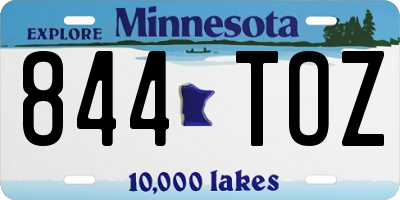 MN license plate 844TOZ