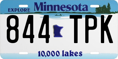 MN license plate 844TPK