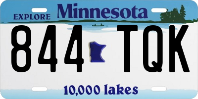 MN license plate 844TQK