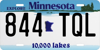 MN license plate 844TQL