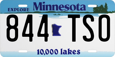 MN license plate 844TSO