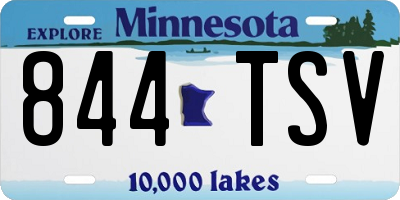 MN license plate 844TSV
