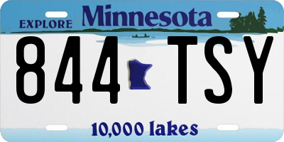 MN license plate 844TSY