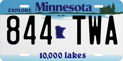MN license plate 844TWA