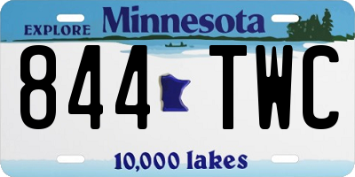 MN license plate 844TWC