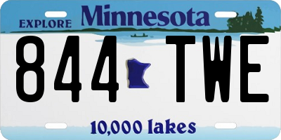 MN license plate 844TWE