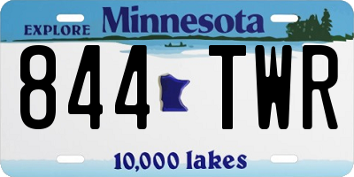 MN license plate 844TWR