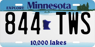 MN license plate 844TWS