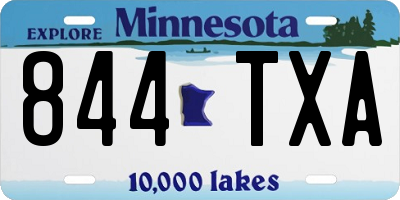 MN license plate 844TXA