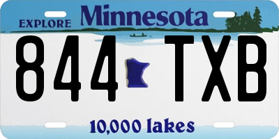 MN license plate 844TXB