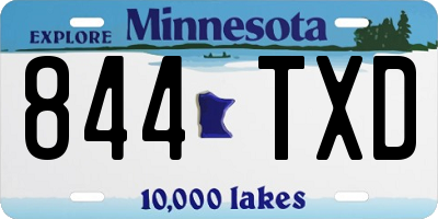 MN license plate 844TXD