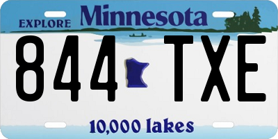 MN license plate 844TXE