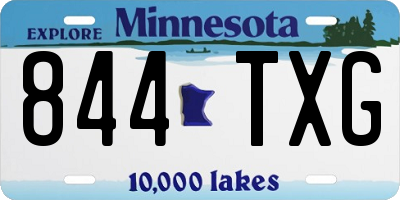 MN license plate 844TXG