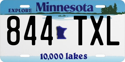 MN license plate 844TXL