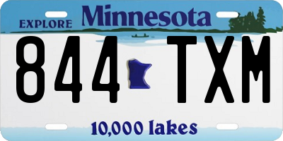 MN license plate 844TXM