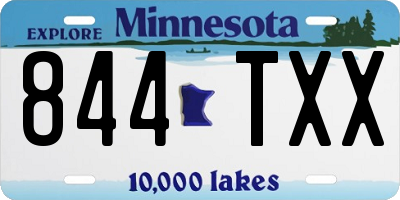 MN license plate 844TXX