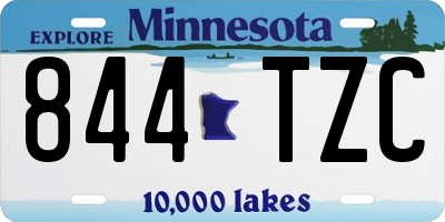 MN license plate 844TZC