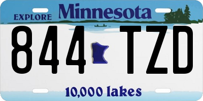 MN license plate 844TZD