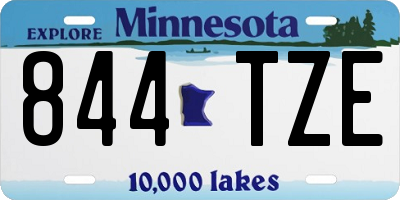 MN license plate 844TZE