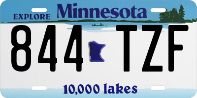 MN license plate 844TZF