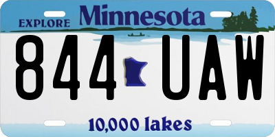 MN license plate 844UAW