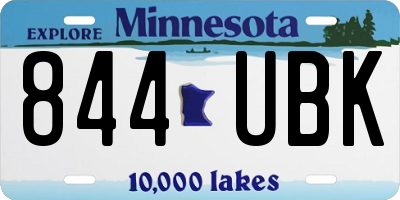 MN license plate 844UBK