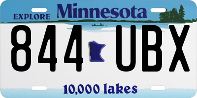 MN license plate 844UBX