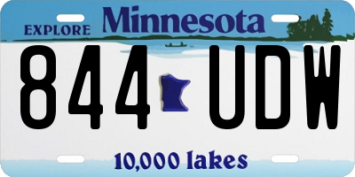 MN license plate 844UDW