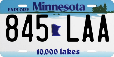 MN license plate 845LAA