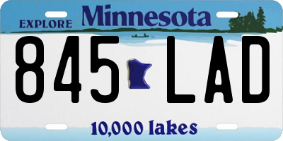 MN license plate 845LAD