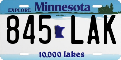 MN license plate 845LAK