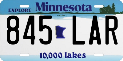 MN license plate 845LAR